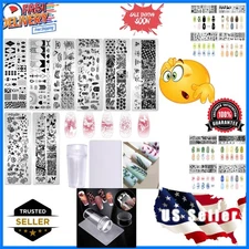 Chic Nail Art Stamping Kit - 8 Plates & Silicone Tools for Fashionable Designs