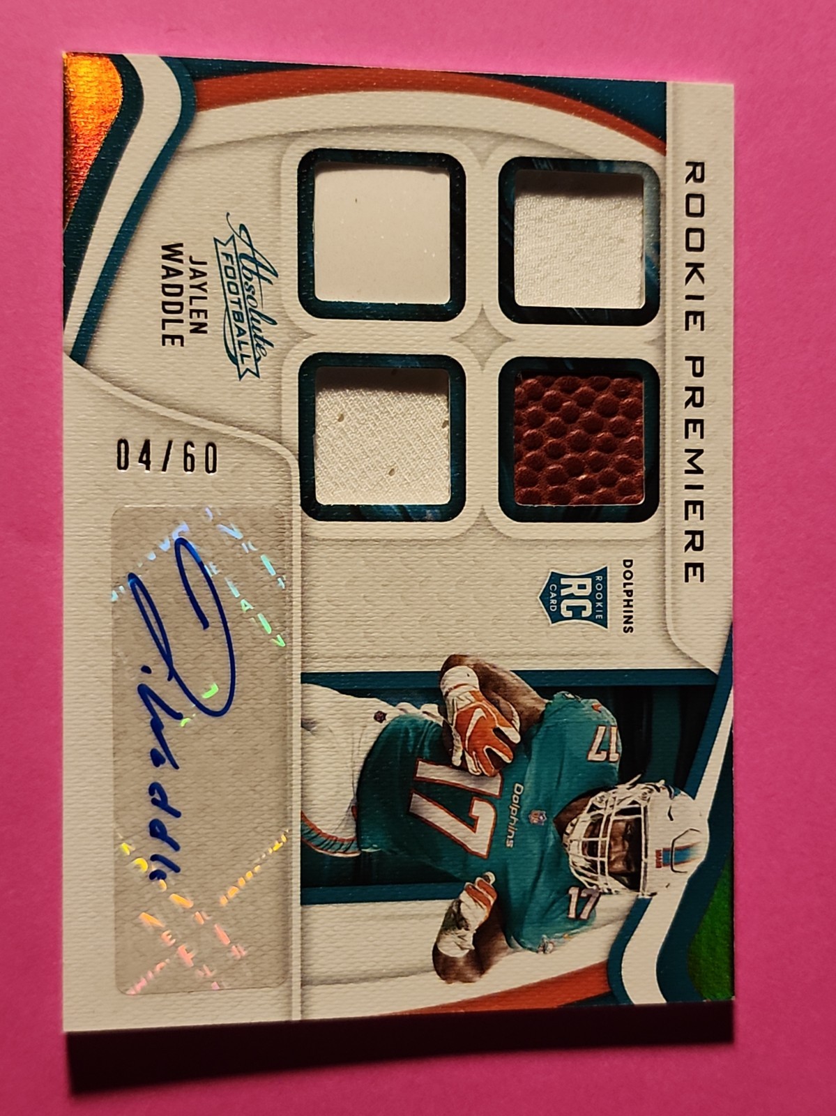 2021 Panini Absolute - Rookie Premiere Materials Autos Jaylen Waddle /60