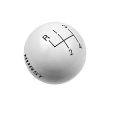 Hurst 1637626 Universal White Round 4-Speed Manual Transmission Shifter Knob