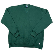 Vintage Russell Sweatshirt Men XL Green Crewneck Sweater Blank Made USA 90s NOS