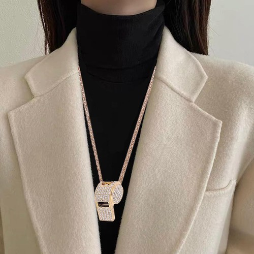 6X Fajka, metalowa kryształowa gwizdka strasowa, świecąca gwizdka z breloczkiem6820 - Zdjęcie 6 z 8