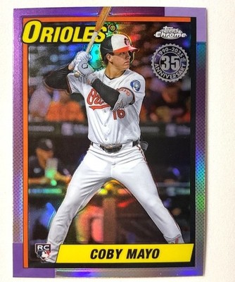 Coby Mayo RC 2025 Topps Chrome #90CB-17 35th Anniversary Purple