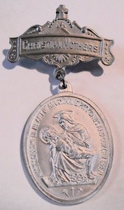 Vintage Catholic Christian Mothers Pin Jesus Mary Joseph Blessed Mother Medal