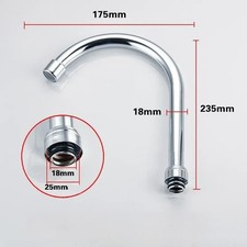 Kitchen Faucet Replacement Stainless Steel Sink Tap Spout Pipe Fittings Single H