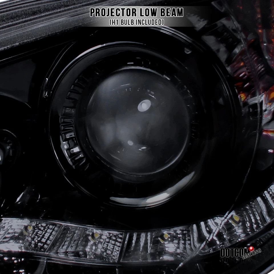 Fit 2006-2007 Subaru Impreza WRX LED Strip Projector Headlights Pair Black Smoke Foto 4 de 4