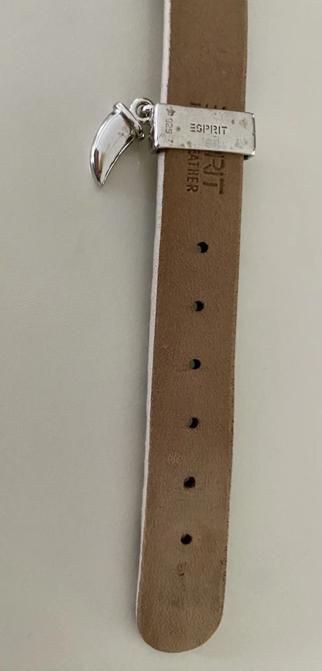 Wunderschönes Original ESPRIT Leder Armband Leo Zähne Silber NEU und OVP - Bild 3 von 4