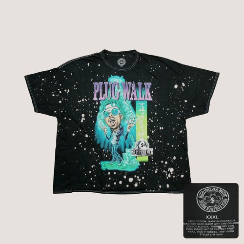 Rich The Kid Plug Walk T Shirt 3XL Black Bleach Dye Rich Forever Music Rapper