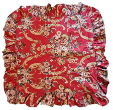 VTG Ralph Lauren Danielle Marseilles 24" Red Floral Cotton Euro Shams Set of 2
