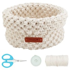 Macrame Basket Kit - DIY Macrame Kit with Video Tutorial and 100m Cotton Cord...