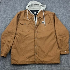 Buffalo Outdoors Jacket Men’s XL Brown Canvas Hooded Quilted Lined Work Coat