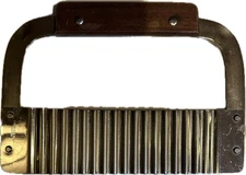 VTG STAINLESS STEEL JAPAN KITCHEN TOOL CUTTER CHOPPER WOOD HANDLE MULTI-PURPOSE