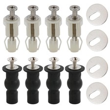 8 PCS Toilet Seat Screws Toilet Seat Bolts Kit with Rubber  Plastic Nuts for...