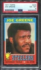 1971 Topps #245 Joe Greene RC PSA 6 Pittsburgh Steelers HOF Univ. of North Texas