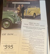 Vintage Hudson Terraplane Automobile Advertisement Mid 1930s