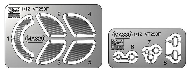Hasegawa 21750 - 1/12 Photo Etched Parts, Honda VT250F - New