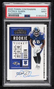 2020 Panini Contenders Ticket Patrick Queen #151 PSA 9 MINT Rookie Auto RC