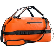  Large Waterproof Duffel Backpack Roll-Top Heavy Duty Dry Duffle Bag 60L Orange