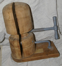 ancienne forme à chapeau à écarteur pour modiste en bois