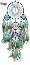 Large Dream Catchers,Boho Handmade Woven Turquoise Dream Catcher Wall Hanging Or