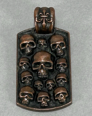 ㉓Devil Skull Dog Tag 真鍮 Affliction Skull Pendant Dog Tag - Copper | eBay