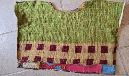 1X-2X Kantha Quilt Cropped Top Handmade OOAK Don't Throw It Out - Picture 7 of 7
