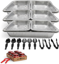 Large Full Size Refill Kit Disposable Chafing Buffet with - Utensils, Fuel Cans