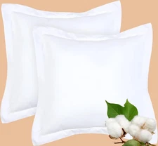Euro Pillow Sham 600 TC, 26x26, Set of 2, 100% Egyptian Cotton, White