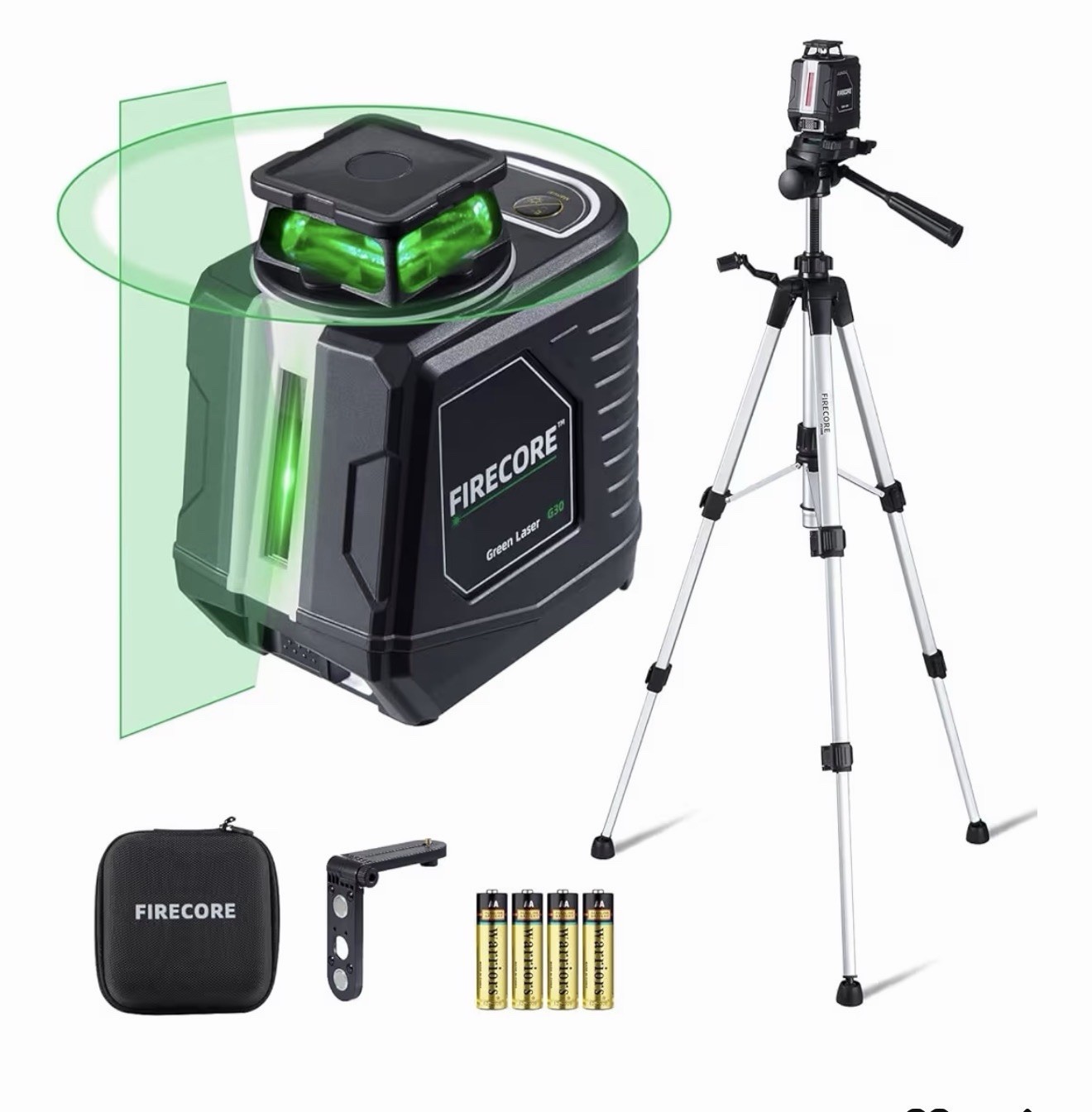 Firecore G30 Green 360° Laser Line Level, Self-Leveling, Magnetic, Tripod, IP54