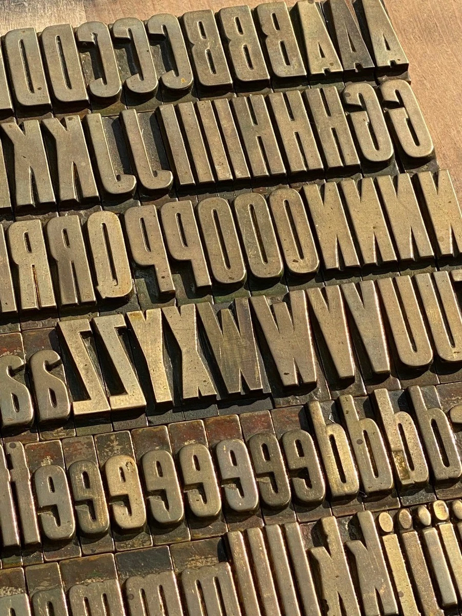 Prägeschrift 35 mm Messingschrift Buchbinder Messing Prägen Leder Buch Grotesk