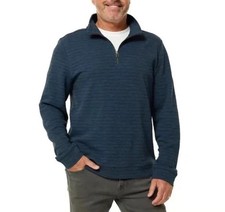NEW Dockers Men's L Blue Quarter Zip Pullover Sweatshirt Cotton Blend N0368
