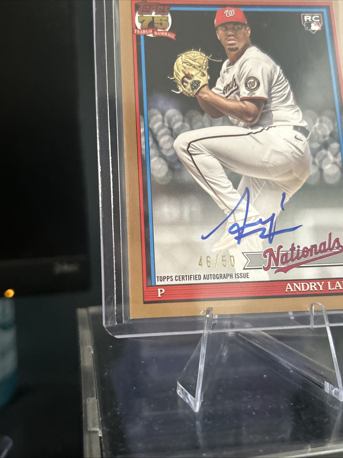 2026 Topps Series 2 Andry Lara 75th Anniversary Gold Auto /50 view 3