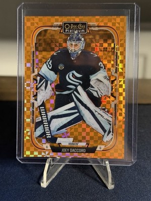 2025-26 O-Pee-Chee Platinum Orange Checkers Joey Daccord /25 Seattle Kraken