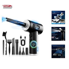 Compressed Air Duster-3 Gear Adjustable 100000RPM Electric Air Duster with LE...
