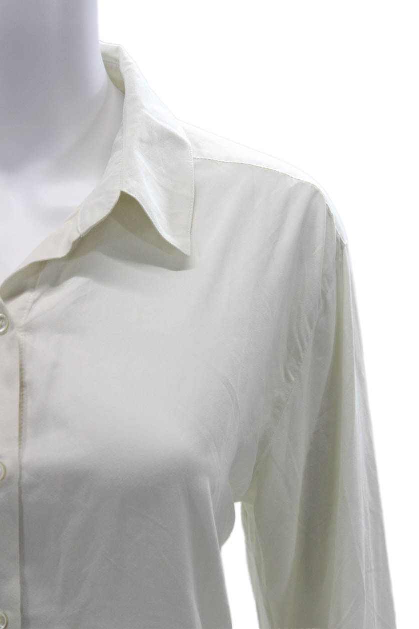 James Perse Womens White Collared Basic Button-Up… - image 2