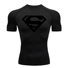 Superman T-shirts Superhero Gym Short Compression Sleeve Tee Tops