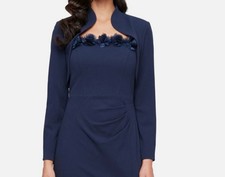 Alex Evenings Women's Blue Long Sleeve Jacket Petite Size 10P