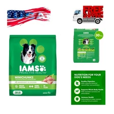 IAMS Proactive Health Minichunks Adult Dry Dog Food with Real Chicken, 30 lb Bag