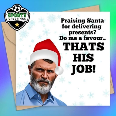 SPORTYGREETINGS Roy Keane funny Christmas Card - Joke Xmas Card for football fans, Pundit Card