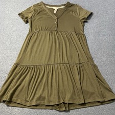 Olive Green Tiered A Line Dress By Knox Rose Size Small