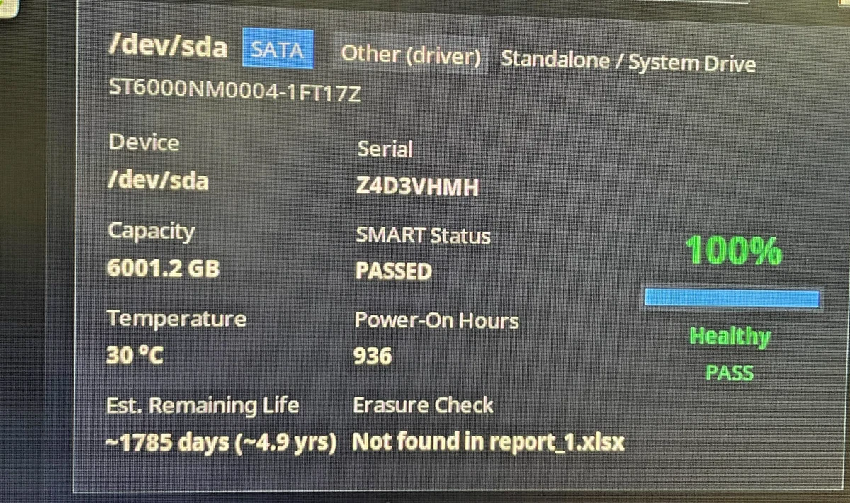 Seagate Enterprise Capacity 6TB 3.5" SATA HDD ST6000NM0004 100% Health