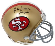 Rickey Jackson Signed 49ers Riddell Mini Helmet w/HOF 2010 - SCHWARTZ