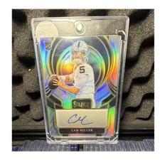 Panini 2025 Select Cam Miller Raiders Rookie Autograph Prizm Football Card. rookie card picture