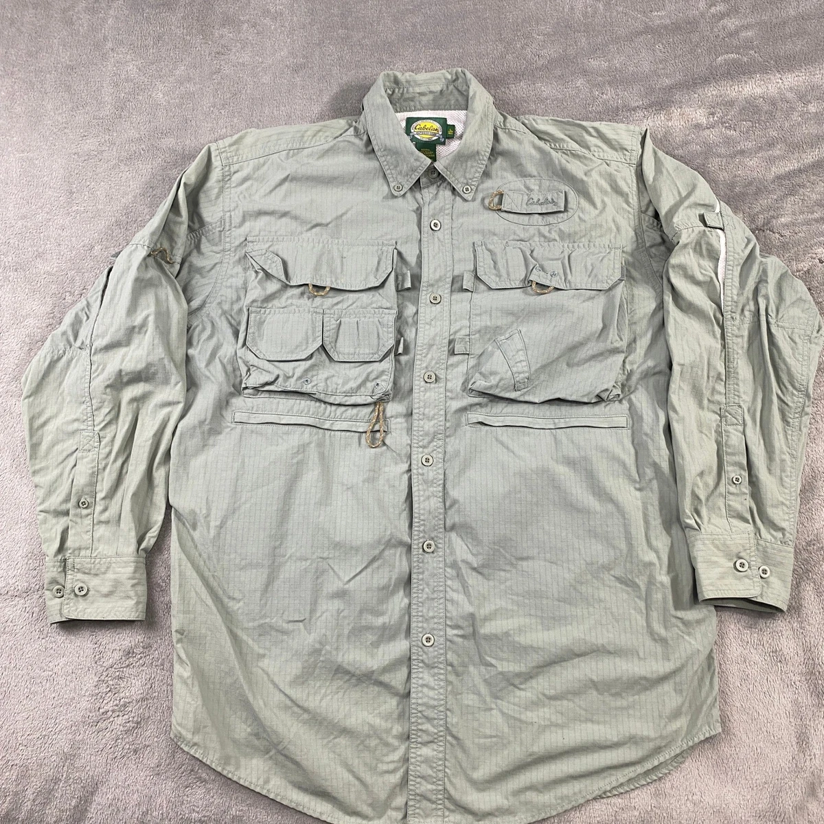 Chemise de pêche homme Cabelas Guidewear vert fluo défense UV 4 la