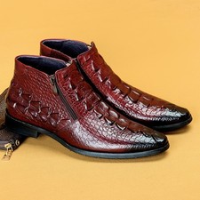 Men's Business Leisure Pointed Toe Boots Leather Toe Breathable Leather Boots