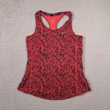 Nike Tank Top Womens Large Red Black Dri-Fit Running Racerback Athletic