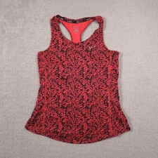 Nike Tank Top Womens Large Red Black Dri-Fit Running Racerback Athletic