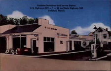Vintage Postcard CALLAHAN FLORIDA FL Rainbow Restaurant GAS STATION