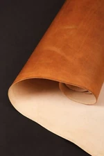 Caramel Brown Full Grain Leather 2m2, Vegetable Tanned Cowhide Hide, 1.2mm 3oz