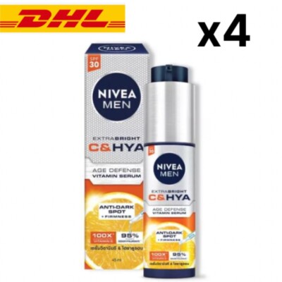 NIVEA MEN EXTRA BRIGHT C&HYA Anti Dark Spot Age Defense Serum SPF30 - 45ml x 4