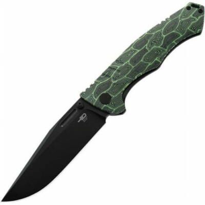 Bestech Knives BT2301E Keen II 4.2  Stainless Black/Green Handle Folding Knife